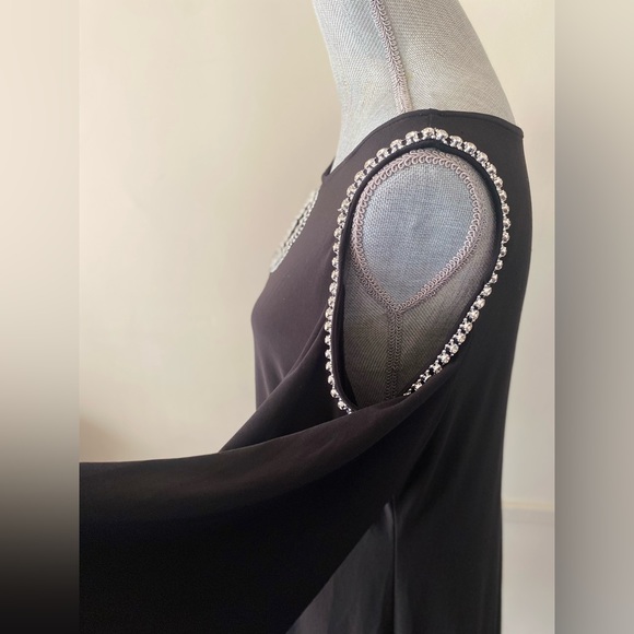 JBS 🖤BLACK🖤 EMBELLISHED COLD-SHOULDER COCKTAIL DRESS SIZE LARGE 🌟EUC🌟 - Picture 9 of 15